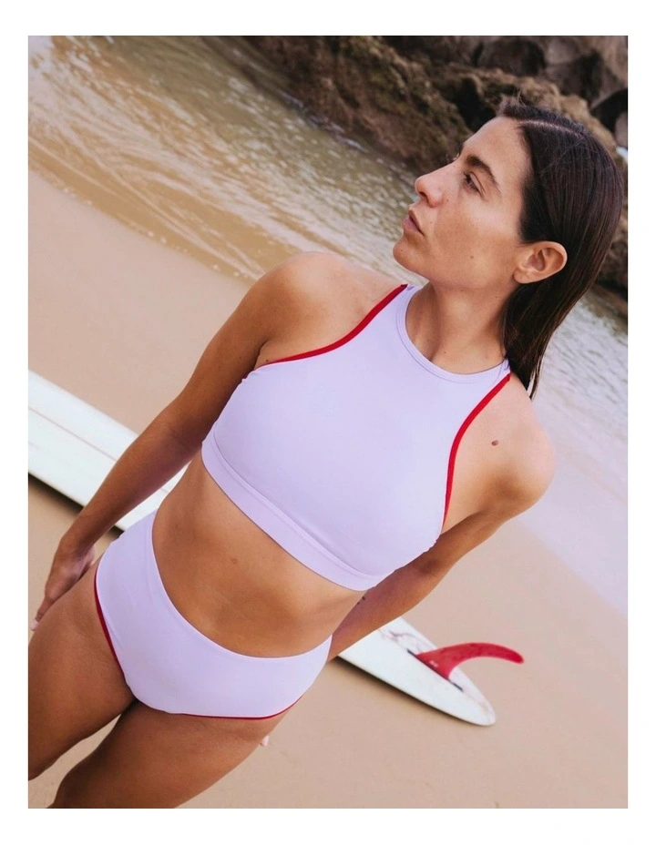 Bikini Top Racerfront Tie in Lilac image 3