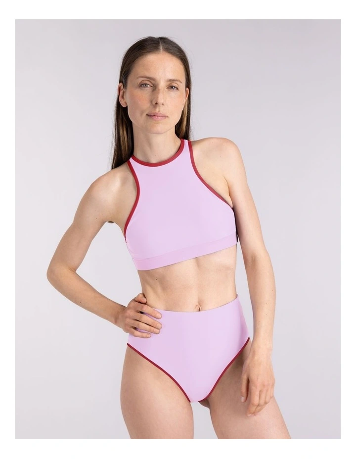 Racerfront Tie Bikini Top in Lilac image 4