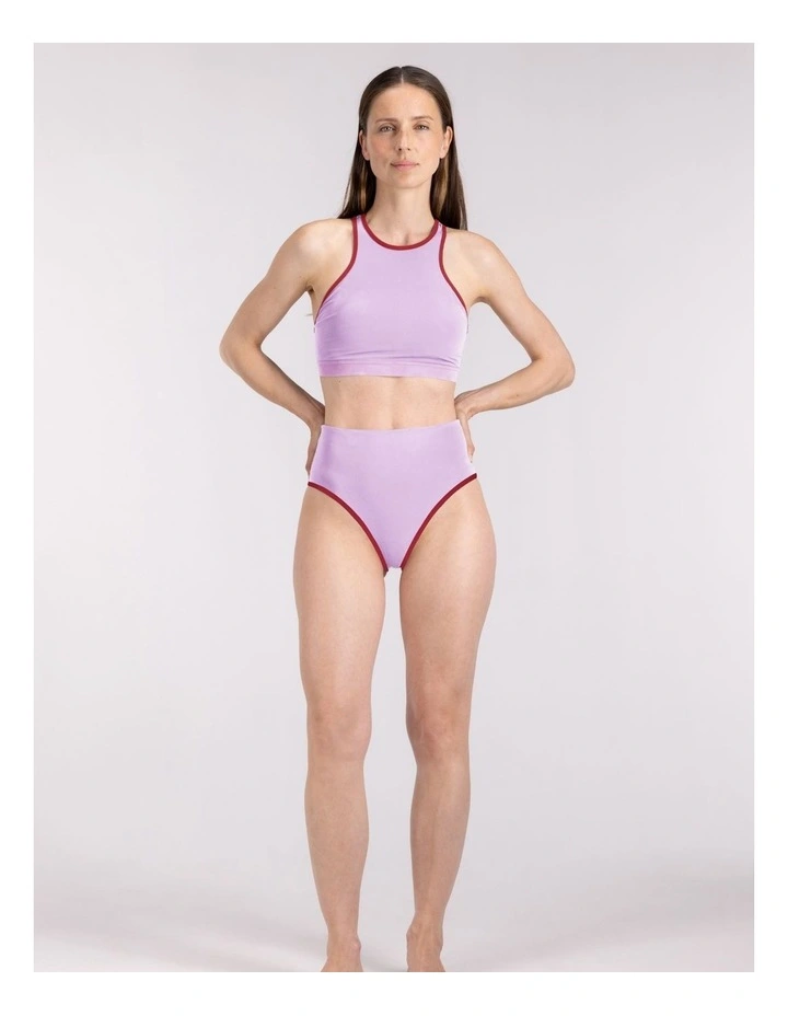 Racerfront Tie Bikini Top in Lilac image 5