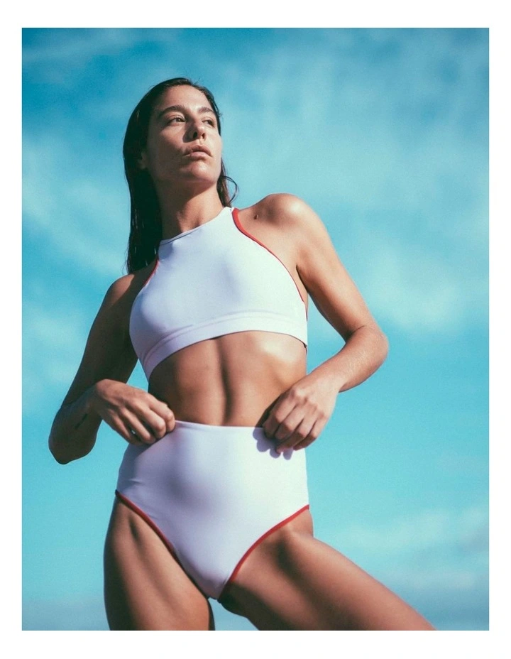 Racerfront Tie Bikini Top in Lilac image 6