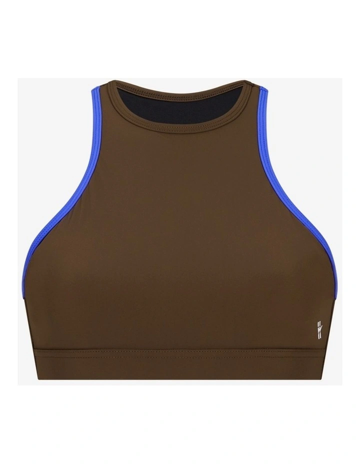 Bikini Top Racerfront Tie in Coffee image 1
