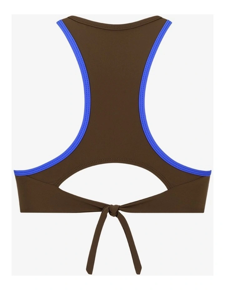 Bikini Top Racerfront Tie in Coffee image 2