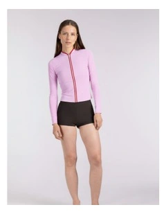 Rash Guard with Zip in Lilac