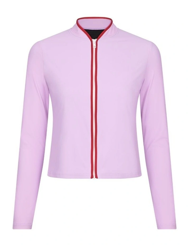 Rash Guard With Zip in Lilac image 1