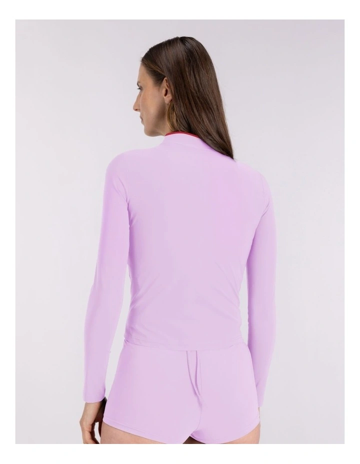 Rash Guard with Zip in Lilac image 2