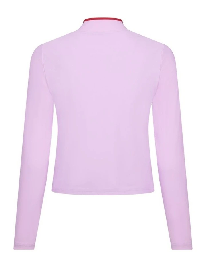 Rash Guard With Zip in Lilac image 2