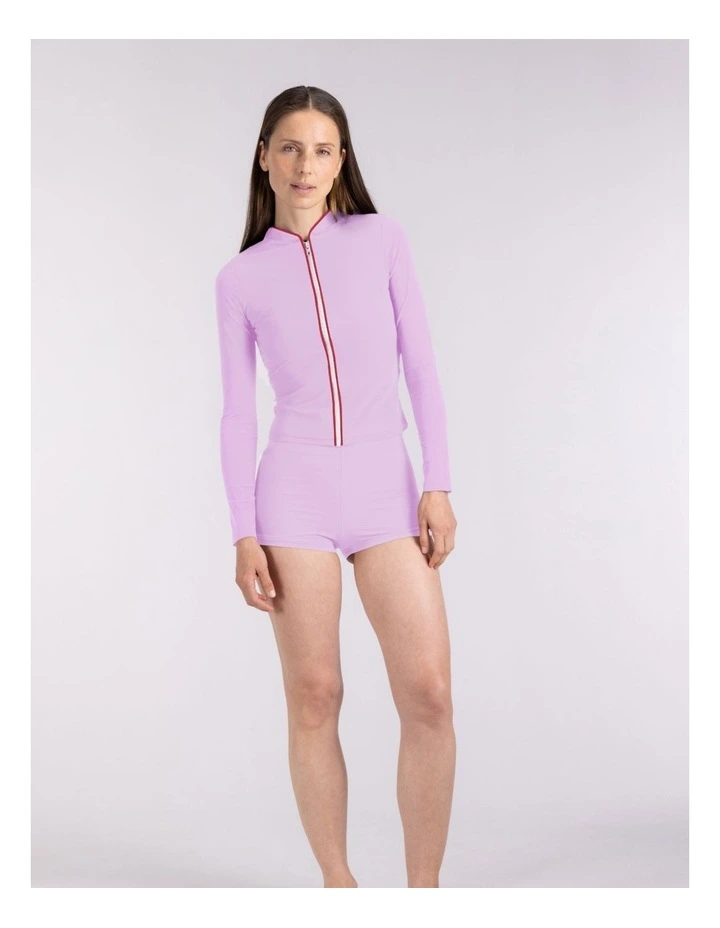 Rash Guard with Zip in Lilac image 3