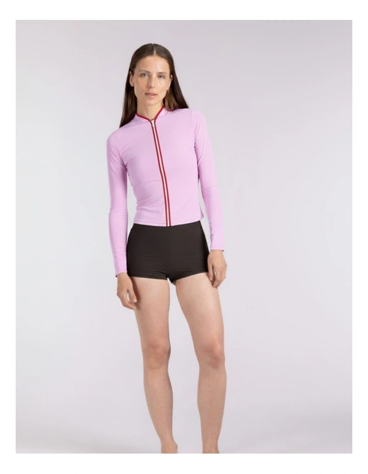 Rash Guard With Zip in Lilac image 3