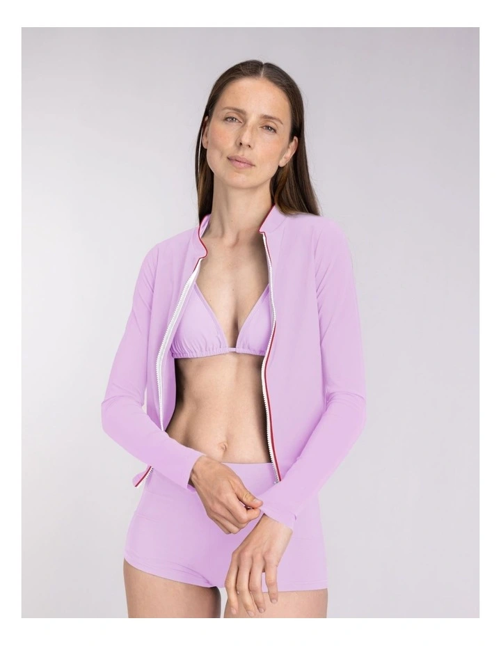 Rash Guard with Zip in Lilac image 4
