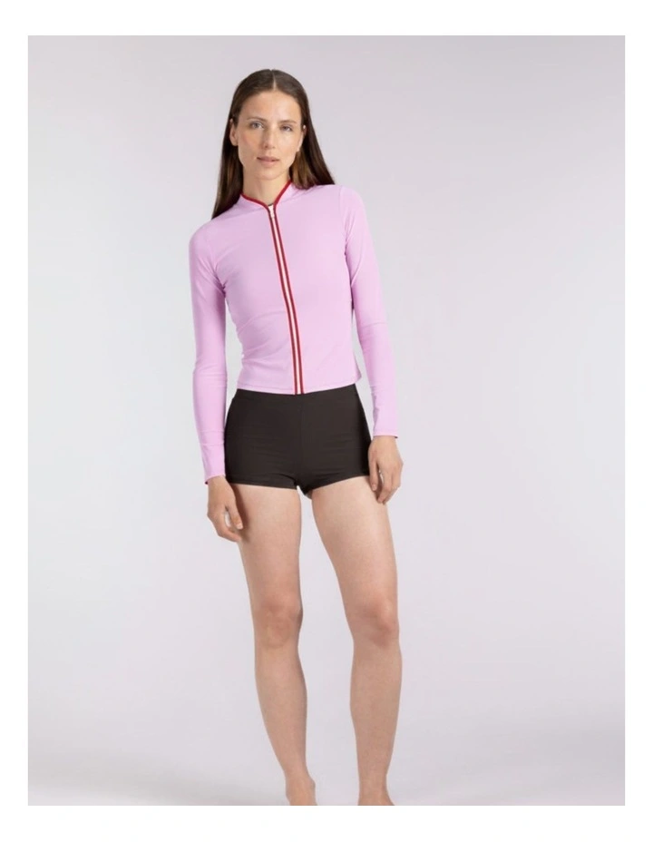 Rash Guard with Zip in Lilac image 5