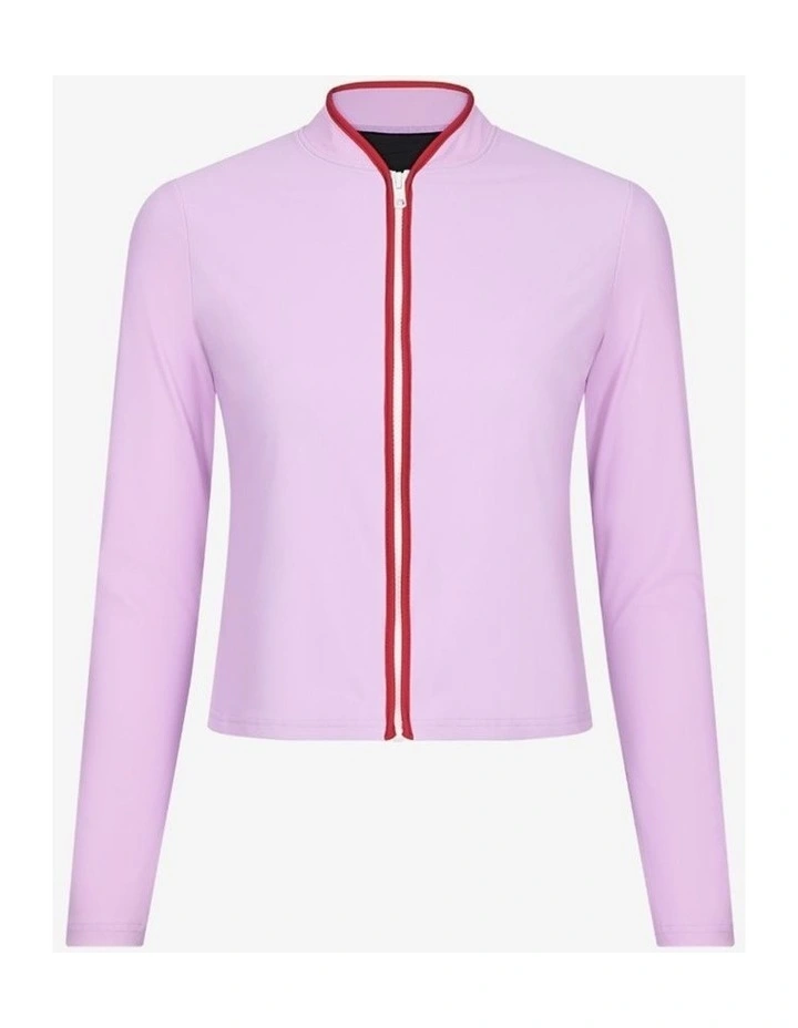 Rash Guard with Zip in Lilac image 7
