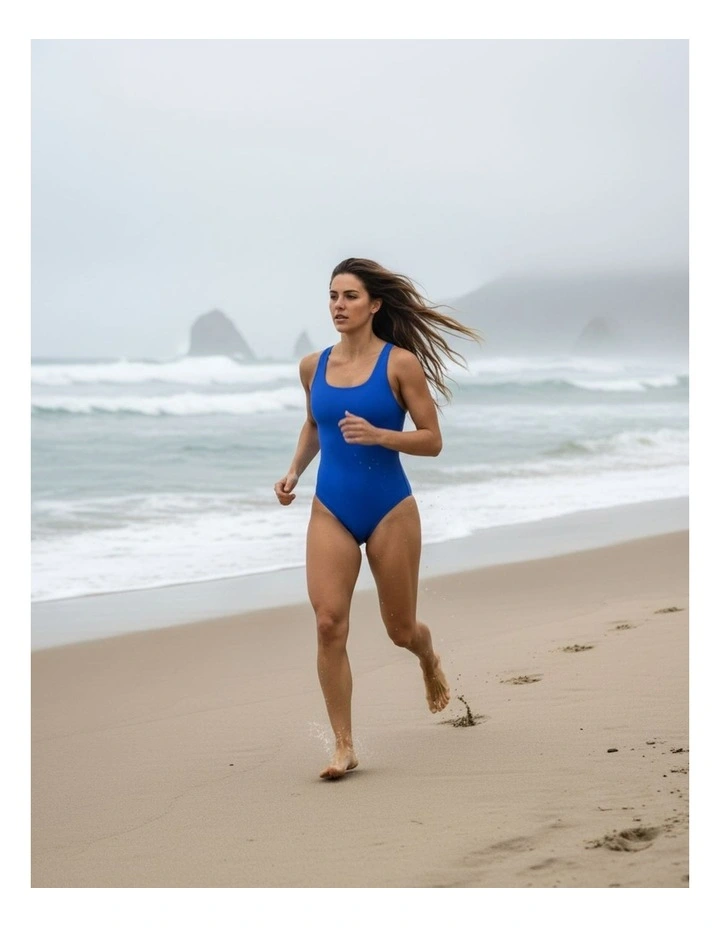 Nerida One Piece Swimsuit Scoop Neck in Blue image 3