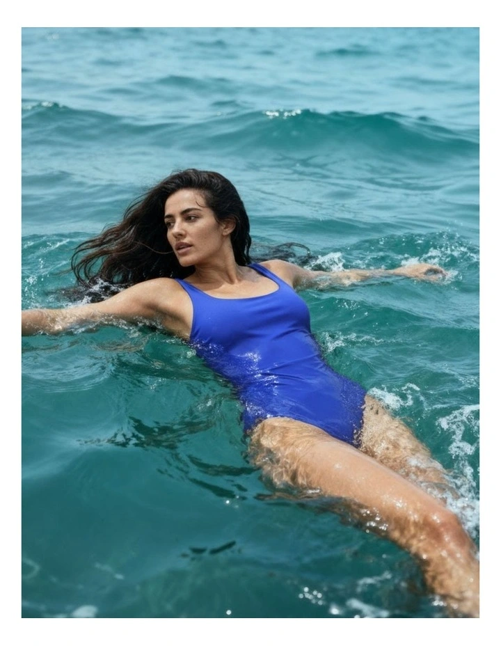 Nerida One Piece Swimsuit Scoop Neck in Blue image 5