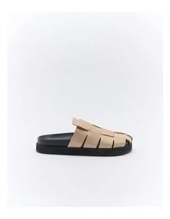 Dune Leather Mule in Oyster