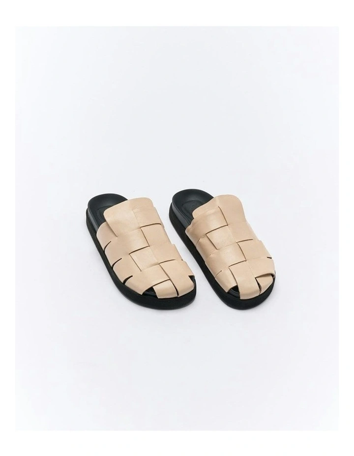 Dune Leather Mule in Oyster image 2