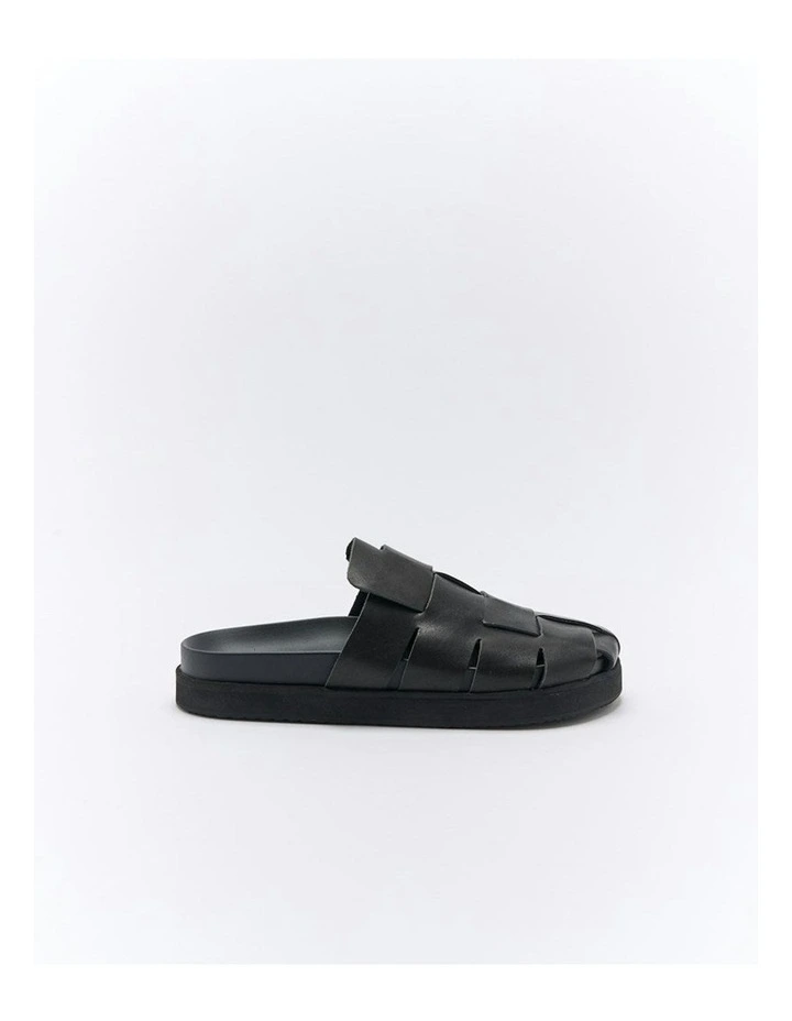 Dune Leather Mule in Black image 1