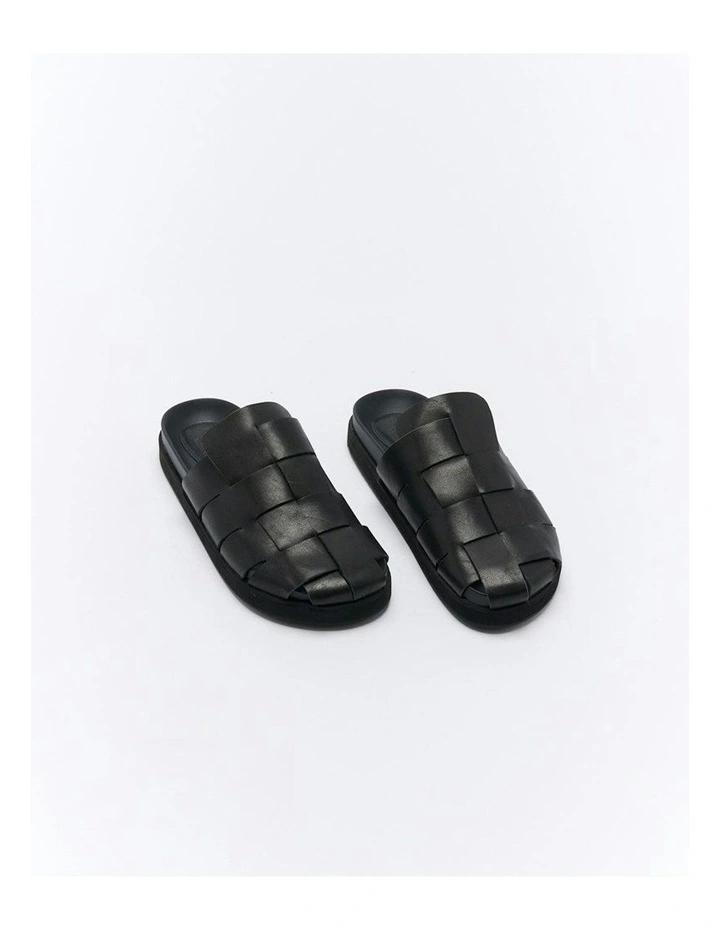 Dune Leather Mule in Black image 2