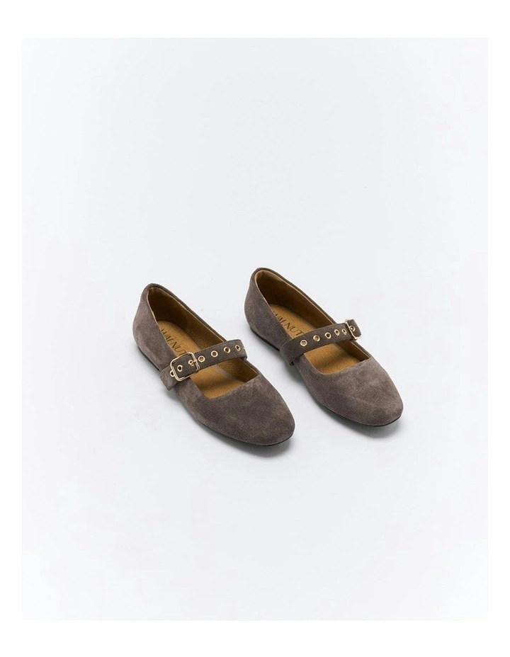Bianca Leather Ballet in Chocolate Suede image 2