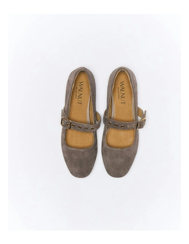 Bianca Leather Ballet in Chocolate Suede image 3