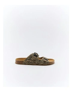 Bailey Slide in Tan Zebra