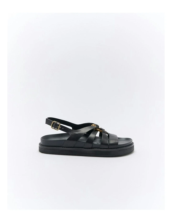 Dulce Leather Sandal in Black image 1
