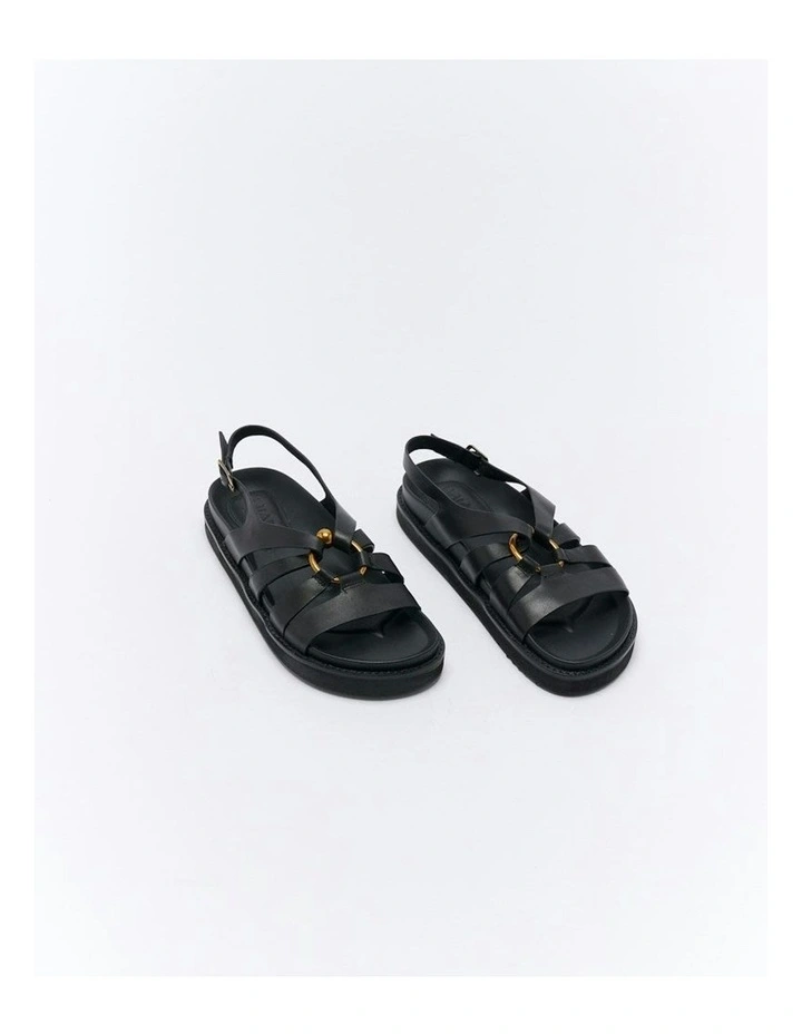 Dulce Leather Sandal in Black image 2