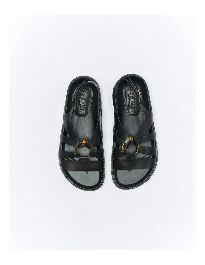 Dulce Leather Sandal in Black image 3