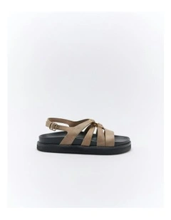 Dulce Leather Sandal in Beige