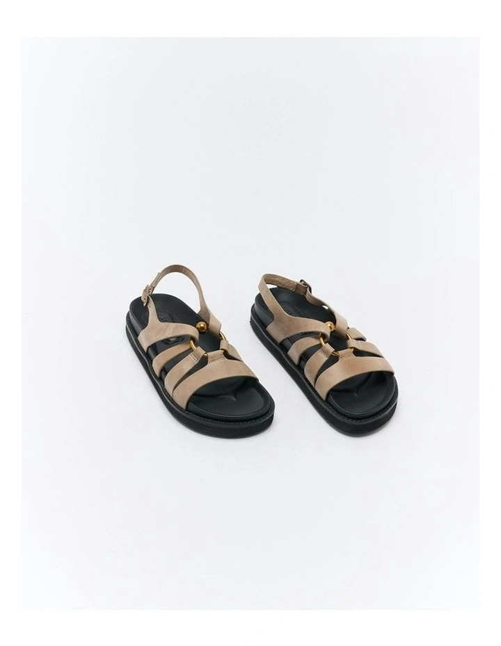 Dulce Leather Sandal in Beige image 3