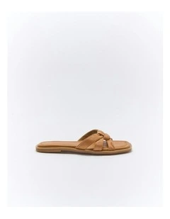 Eden Leather Slide in Coconut Tan