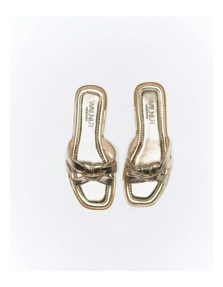 Eden Leather Slide in Soft Gold image 4