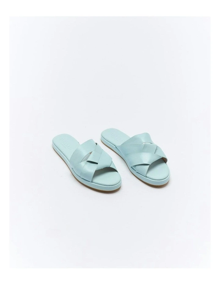 Laine Leather Slide in Sky image 3