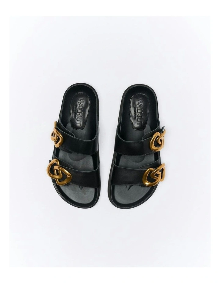 Meadow Leather Slide in Black image 3