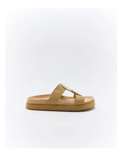 Micah Leather Slide in Biscuit
