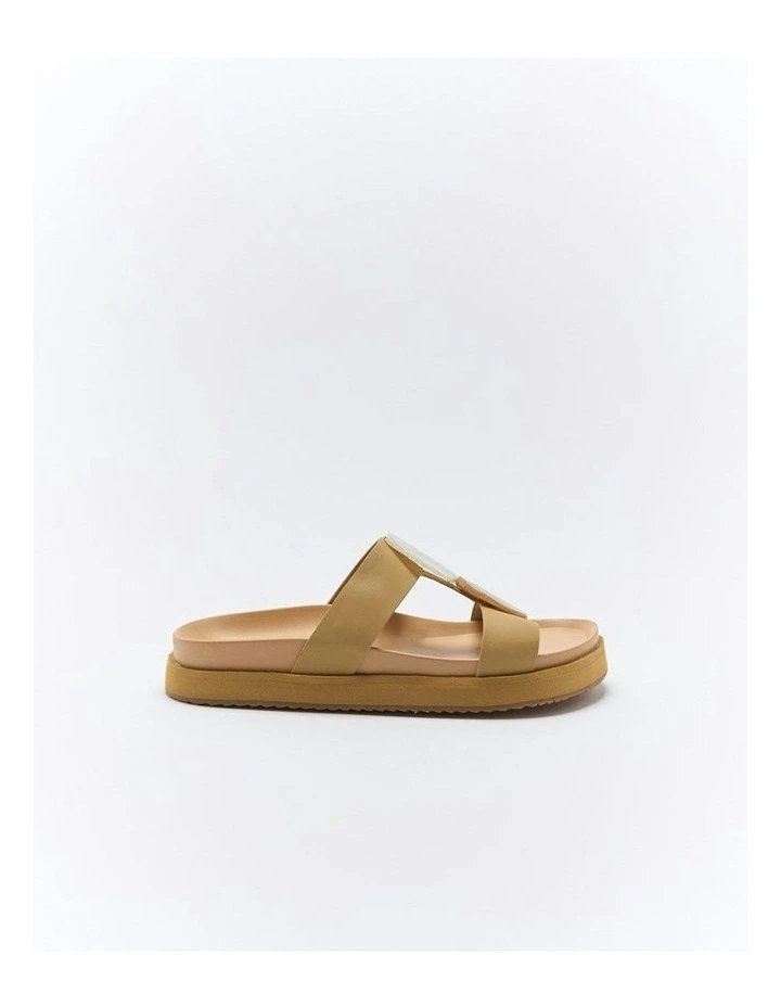 Micah Leather Slide in Biscuit image 1