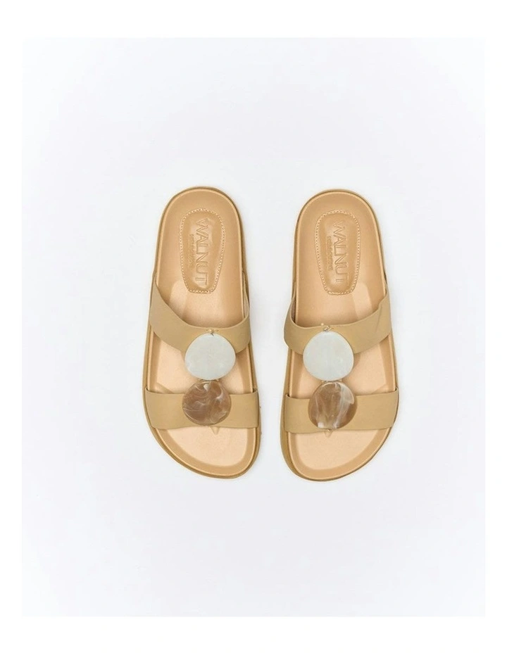 Micah Leather Slide in Biscuit image 4