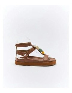 Mietta Leather Sandal in Mocha