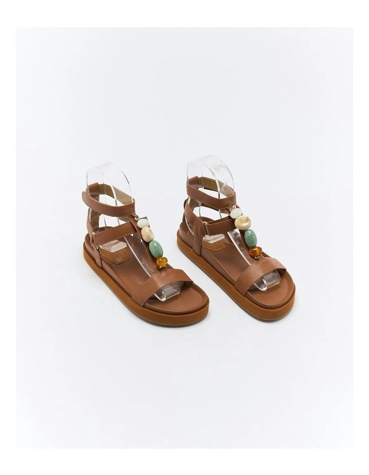 Mietta Leather Sandal in Mocha image 3