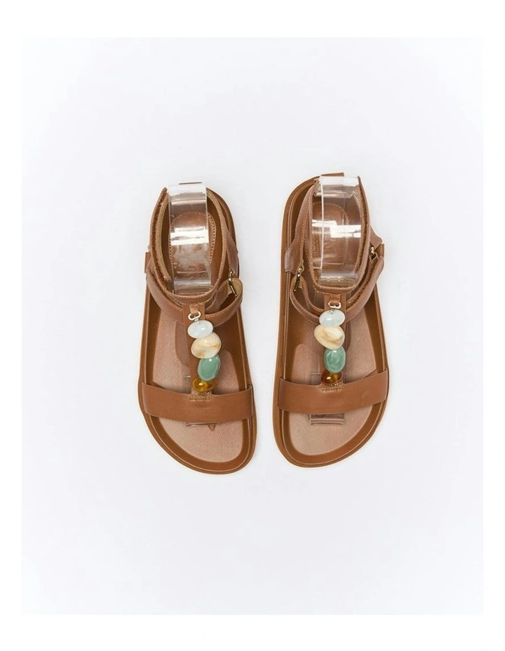Mietta Leather Sandal in Mocha image 4