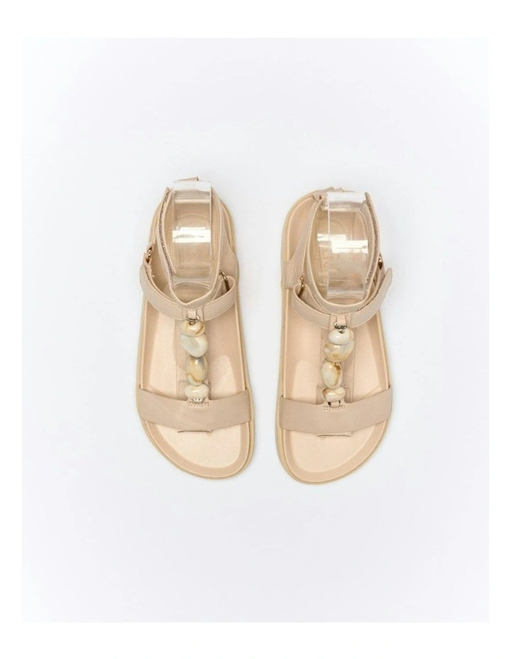 Mietta Leather Sandal in Oyster image 3
