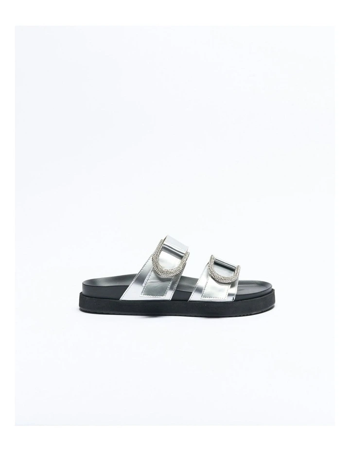 Mint Leather Slide in Silver image 1