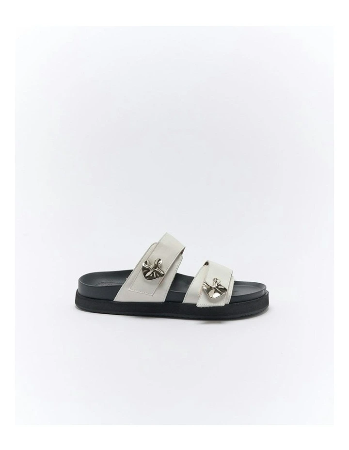 Monroe Leather Slide in Off White image 1