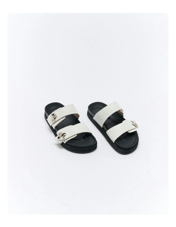 Monroe Leather Slide in Off White image 3