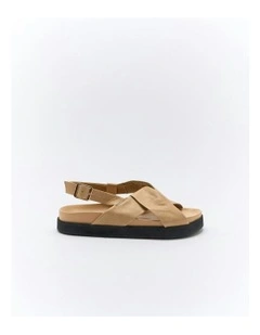 Mya Leather Sandal in Biscuit