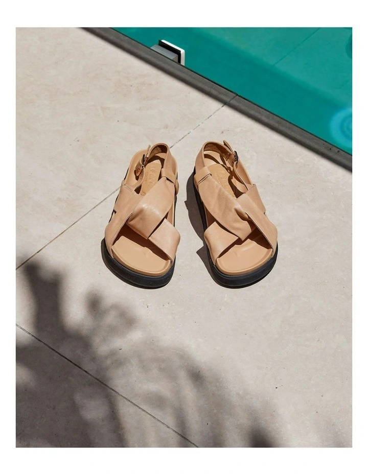 Mya Leather Sandal in Biscuit image 2