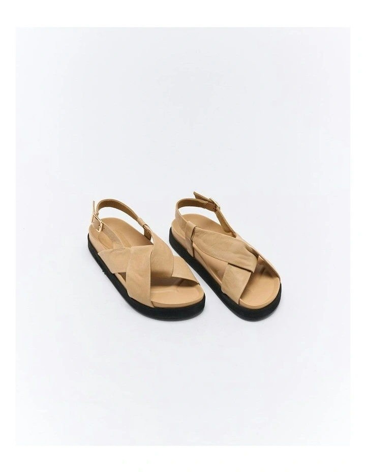 Mya Leather Sandal in Biscuit image 3