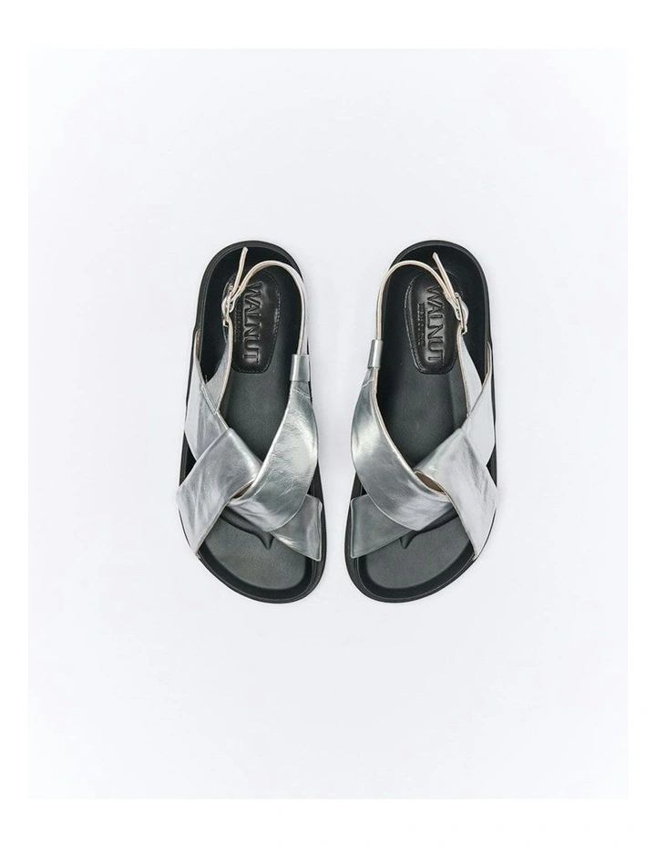 Mya Leather Sandal in Silver image 3