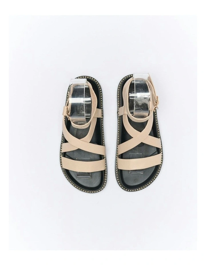 Presly Leather Sandal in Oyster image 3