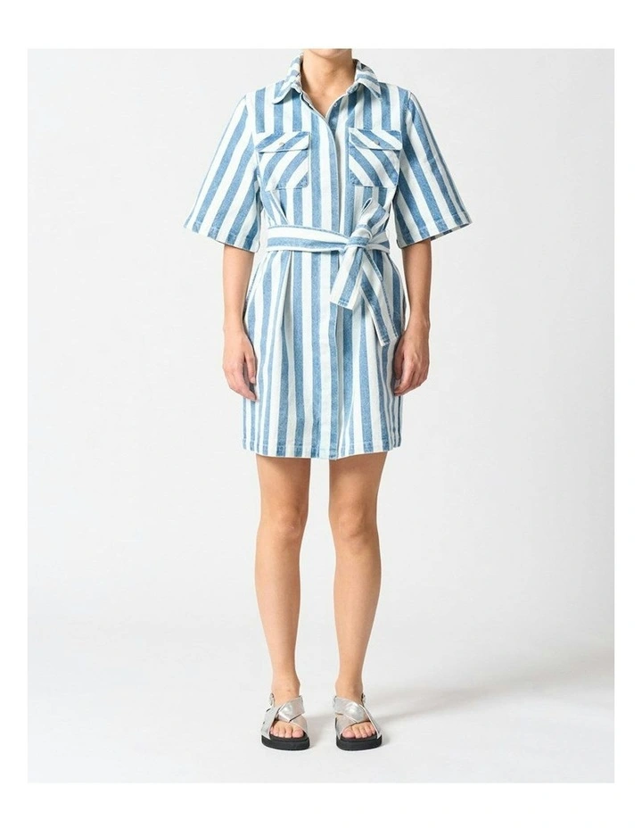 Mayfair Dress in Denim Stripe image 1