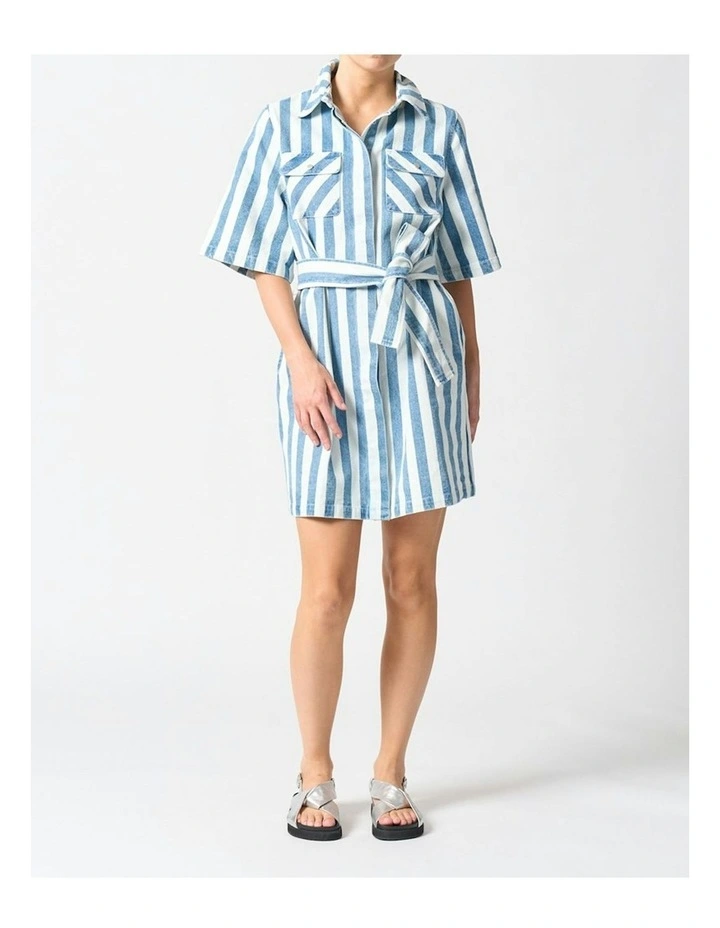 Mayfair Dress in Denim Stripe image 2
